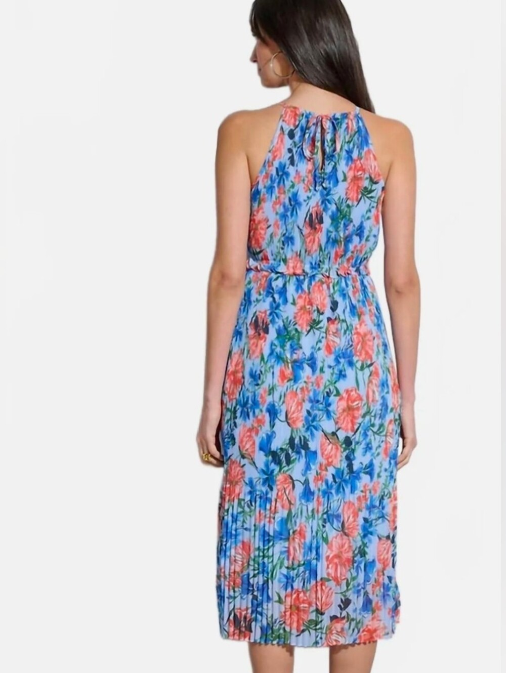 NWT Elie Tahari The Morgan Midi Dress Floral Pleated Halter in size Small - Picture 4 of 17